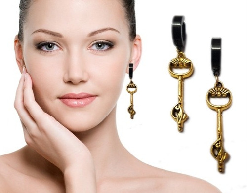 Aro Falso Llave Gold Piercing A Presion
