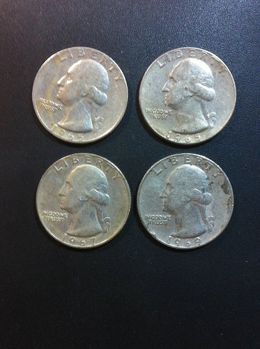 Moneda Quarter Dollar Liberty Colección 1965-67-69