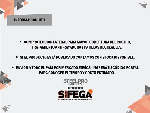Imagen 2 de 3 de Anteojo Nitro Transparente Ó Gris Steelpro