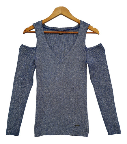 Sweater Con Lurex, Hombros Descubiertos, Importado, Mossimo
