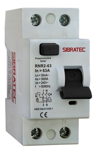 Interruptor Diferencial Dr Bipolar De 63a Com 30ma
