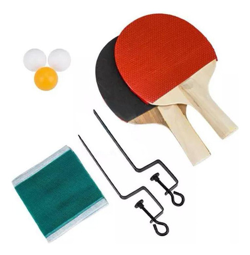 Kit Ping Pong 2 Raquetes 3 Bolas Rede Suporte M888