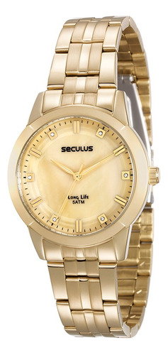 Relógio Feminino Seculus Analógico Dourado 23586lpsvda1