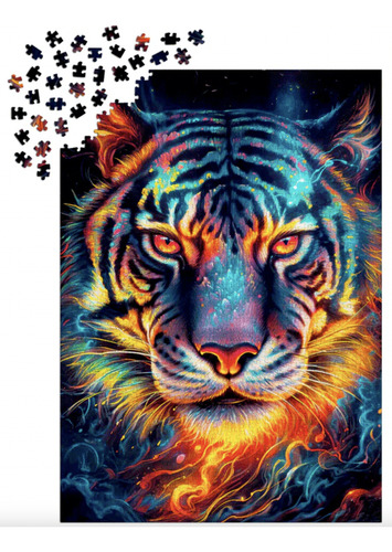 Rompecabezas Tigre Nocturno 1000 Pz Enjoy Puzzle Night Tiger