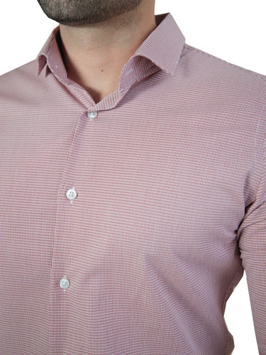 Imagem 3 de 6 de Camisa Social Ml Super Slim Xadrez Mini