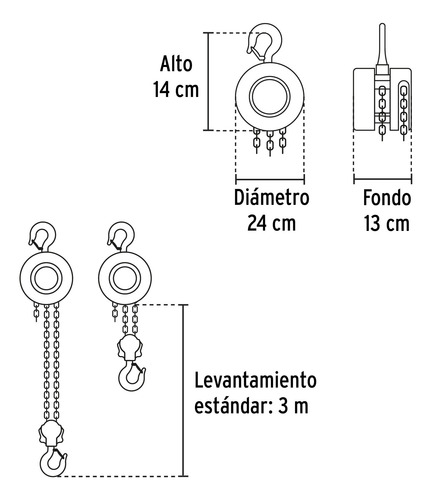 Polipasto De Cadena De 2 Ton Levantamiento 3 M Pretul 27128