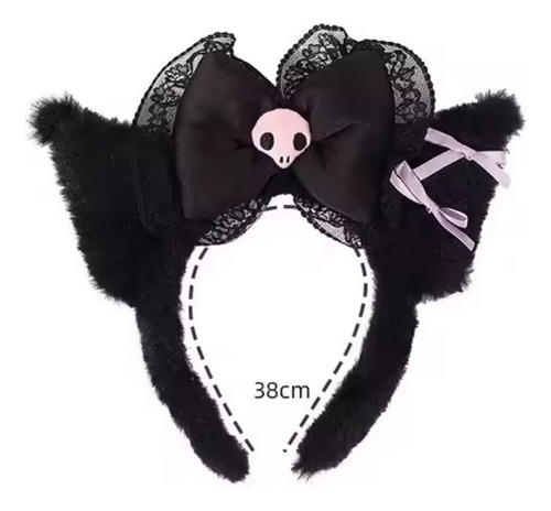 Diadema Kawai Peluche Negro Kuromi