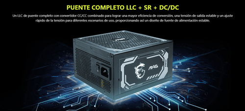 Fuente Poder Msi Mpg A1250gl 1250w Pci5 80+ Gold Atx3.1 Fm
