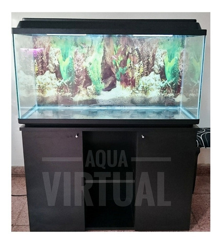 Oferta Acuario 100x50x40 200 Litros Mainar Con Mueble Plafon
