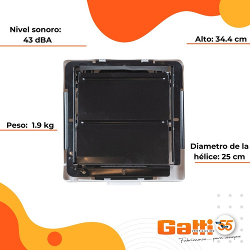 Extractor De Aire 25 Cm Para Pared Baño Cocina Con Persiana
