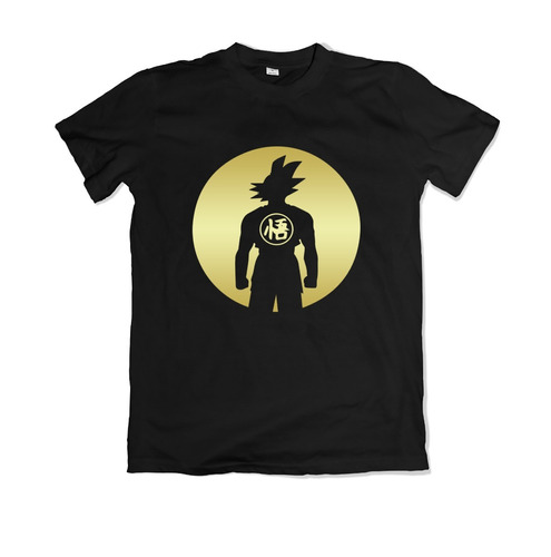 Remera Goku Dragon Ball Z Logo Dorado  100% Algodon Unisex