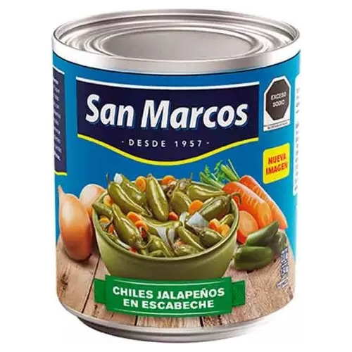 Chiles Jalapeños En Escabeche Enteros San Marcos 2.8 Kg