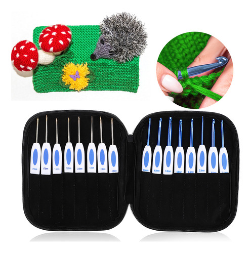 Juego De Ganchillos Azules Para Tejer Diy