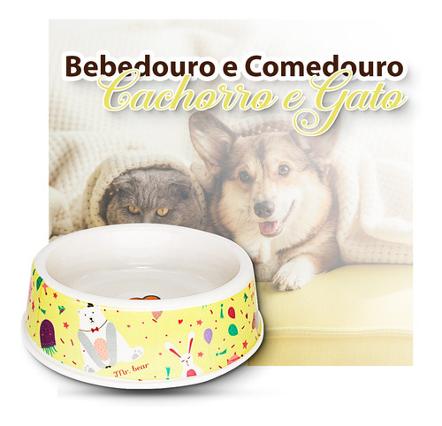 Bebedouro/comedouro P/ Caes E Gatos Cor: Animais Sortidos 4