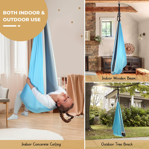 Columpio Sensorial De Doble Capa Para Niños Con Kit De Suspe