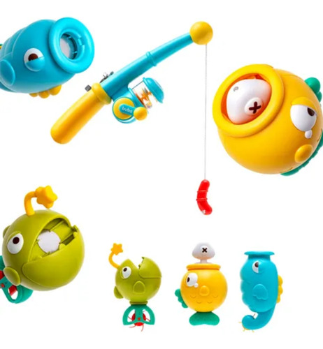 Brinquedo Pescaria De Banho Com Vara Anzol Peixes BebĂȘ +18m