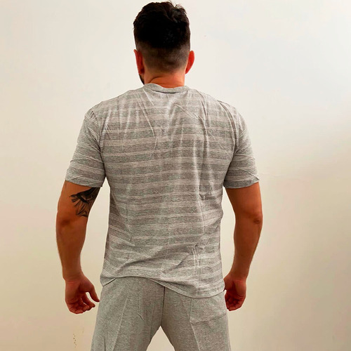 Imagen 3 de 9 de Pijama Clasico Hombre Verano Algodon Rayado- Macys 999
