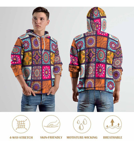 Sudadera Con Capucha 3d De Moda Con Estampado De Mosaico