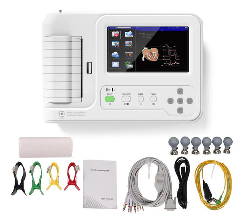 Electrocardiógrafo 6 Canales Contec Ecg600g, Invima ,dian.