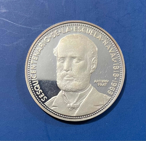 Moneda Plata Chile 1968, Arturo Prat, Proof