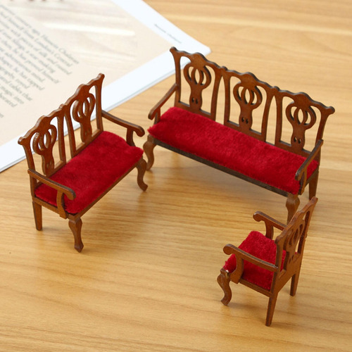 1:12 Silla De Muñeca A Escala Decoración Silla Doble