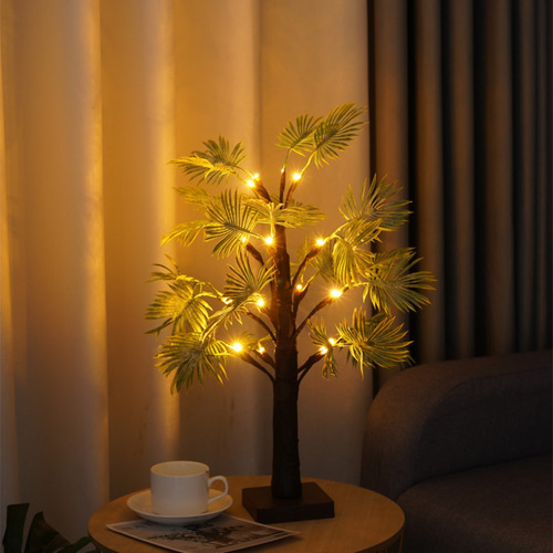 Lámpara Led Con Forma De Árbol De Hojas De Palmera Para Deco