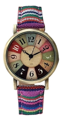 Reloj Creativo Estilo Étnico, Multicolor Estilo Bohemio