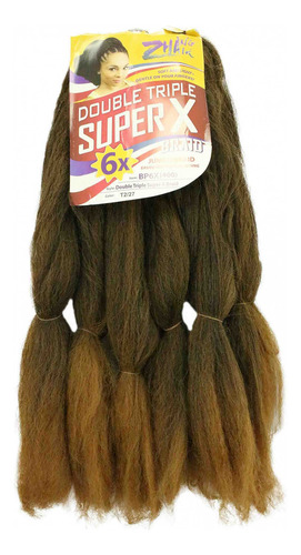 Cabelo Jumbão Hiper Super X Jumbo 400g Box Braid Tranças Cor Castanho Escuro Com Mel (t2/27)