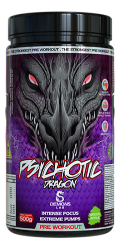 Suplemento em Pó Psichotic Dragon Green Apple 500g Demons Lab