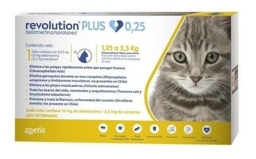 Revolution Plus Anti-pulgas Para Gato 1.25 A 2.5kg