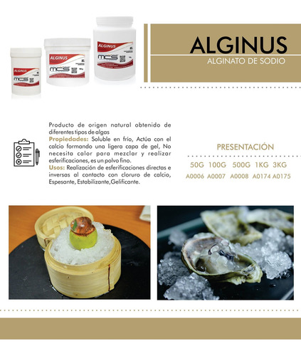 Alginato Cocina Molecular 50g, Esferificacion