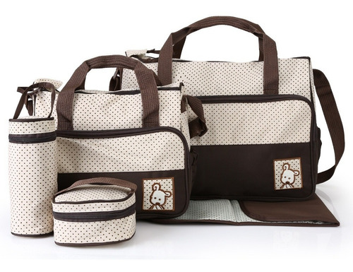 Set Bolso Maternal Bebe 5 Piezas Con Cambiador Tcweb