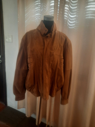 Campera Cuero Natural Talle Xl Hay Que Cambiar Forro (Usado)