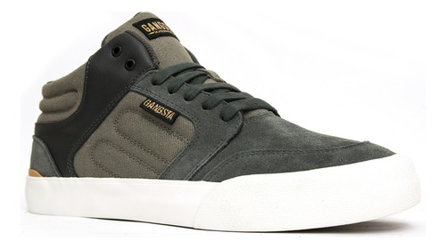 Zapatilla Gangsta Wallride Mid Grey Cuero/algodon