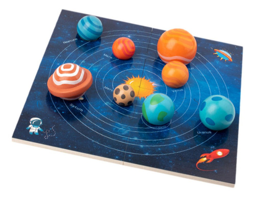 Aprendizaje Rompecabezas Planetas Espaciales Para Niño