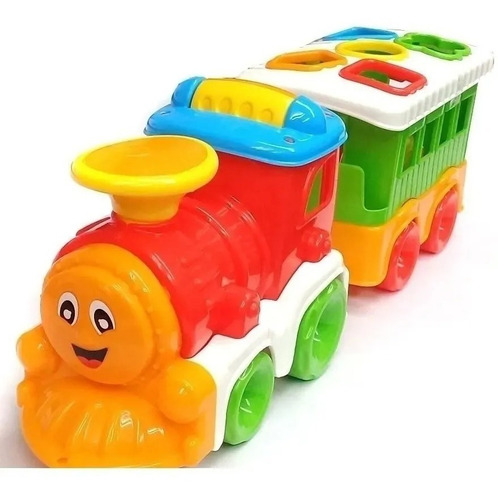 Imagen 1 de 8 de Tren Locomotora Vagon De Arrastre Y Encastre Bebes Rivaplast