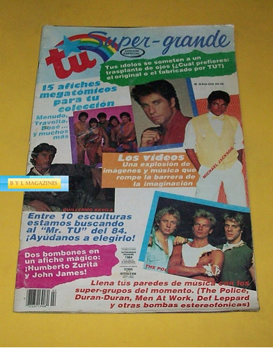 Michael Jackson Luis Miguel Menudo Duran Revista Tu Posters