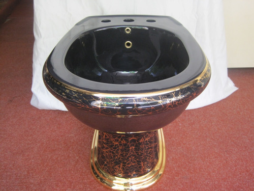 Bidet Duna Negro Dec. Craquelle Dorado