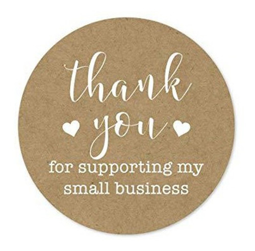 Imagen 3 de 5 de Thank You Stiers - Rollo De Etiquetas De Papel Kraft (2,5 Cm