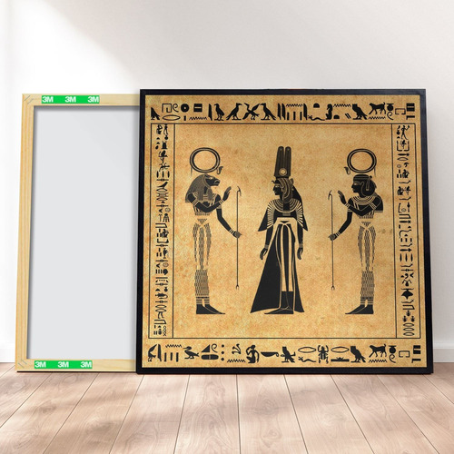 Imagem 1 de 4 de Quadro Canvas Premium 40x40 - Papiro Egípcio Egito Antigo 3