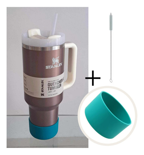 Stanley Quencher 40oz Vaso Taza Mug Termo Con Funda Y Asa Gold Rose - Verde Quencher