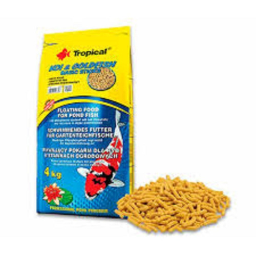 Imagen 2 de 5 de Alimento para peces carpas Tropical Koi Goldfish basic sticks flote 800g