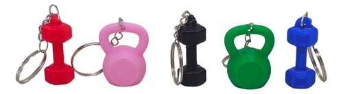 Llavero Pesa Rusa Y Mancuerna Gym Pack X 40 Souvenir Cumple Color