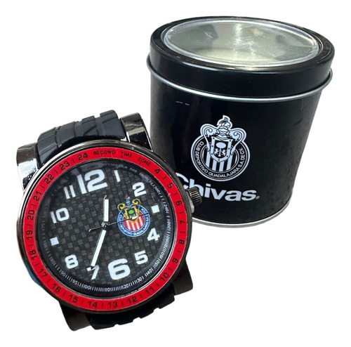 Reloj Oficial Club Chivas-guadalajara Con Estuche Mod-50