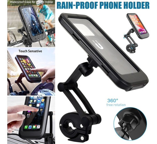 Imagen 5 de 7 de Soporte Premium Celular Bici Moto Impermeable Tactil Brazo