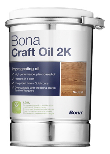 Aceite Pisos De Madera Bona Craft Oil 2k 1.25 L Varios Tonos
