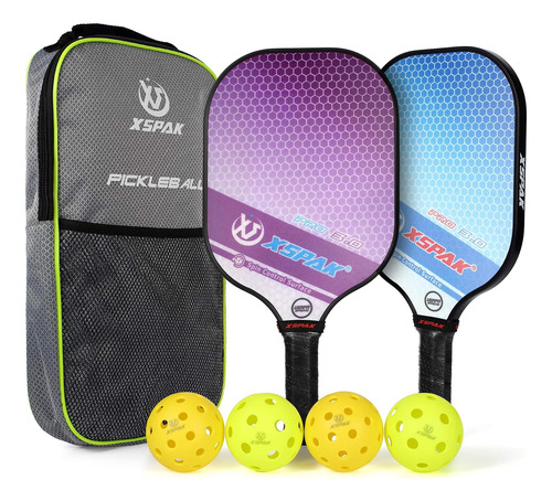 Juego De Palas De Pickleball Mejoradas De 2 Piezas, Pal...