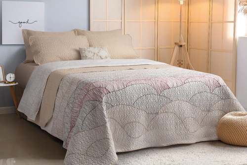 Imagen 3 de 6 de Cubrecama Verano 2 1/2 Pl Estampado + Fundas Jean Cartier