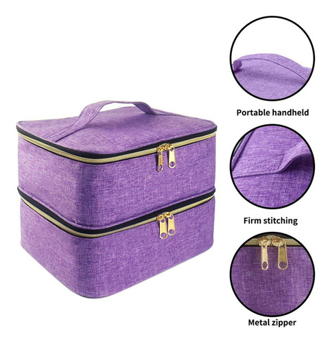 Sk Estuche De Esmalte Portátil, Soporte Doble