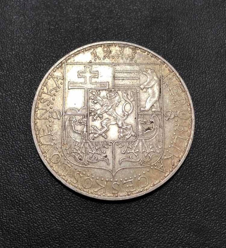 Moeda Antiga Czechoslovakia 20 Korun 1933 - Prata